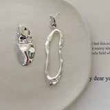 Alien 925 Silver Sterling Earrings Asymmetry Irregular Earrings For Women