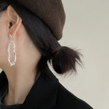 Alien 925 Silver Sterling Earrings Asymmetry Irregular Earrings For Women