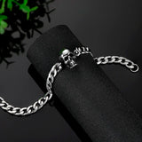 Stainless Steel Link Chain Skull Bracelet Men Gothic Biker Heavy Skull Bracelets
