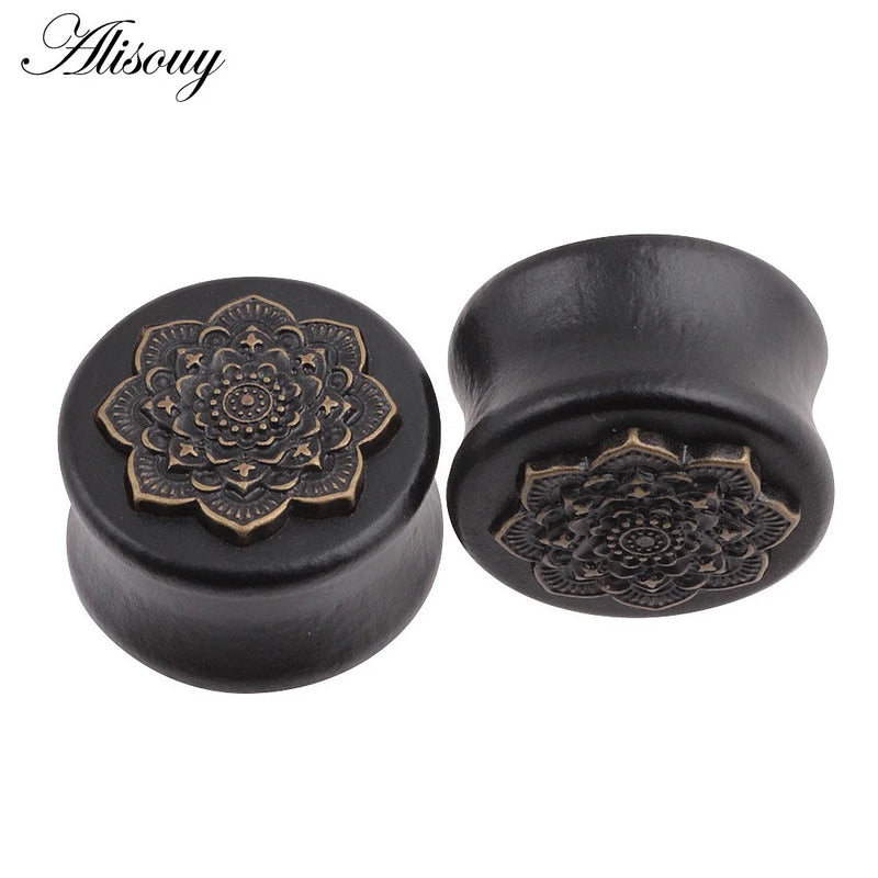 Bamboo Wood Ear Plugs Gauges Earrings Flesh Tunnel Expander Piercing Stretcher