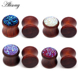 Bamboo Wood Ear Plugs Gauges Earrings Flesh Tunnel Expander Piercing Stretcher