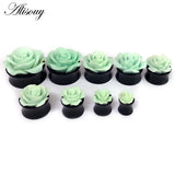 3D Rose Flower Acrylic Ear Plug Tunnel Gauges Body Piercing for Women