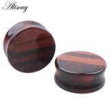Hematite Stone Ear Plugs Organic Flesh Tunnels Pair