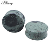 Hematite Stone Ear Plugs Organic Flesh Tunnels Pair