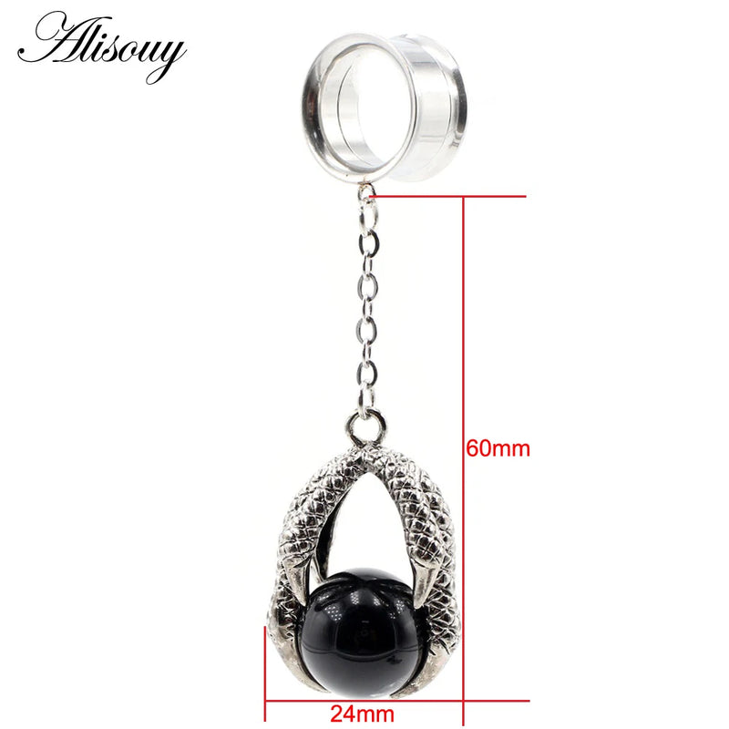 Dragon Claw Stainless Steel Ear Hangers Gauges 6-25mm