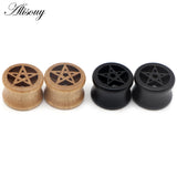 Wood Flesh Tunnels Ear Gauges 8-25mm Hollow Body Piercing Jewelry