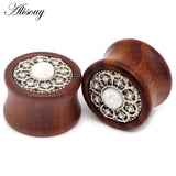 Wood Flesh Tunnels Ear Gauges 8-25mm Hollow Body Piercing Jewelry