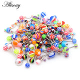 110pcs Mixed Body Piercing Jewelry Multicolor Lip Eyebrow Belly Tongue Bar Ring