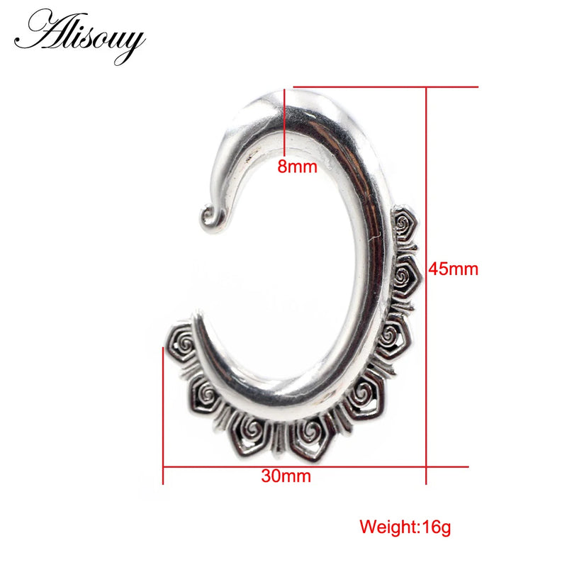 316L Stainless Steel C Pattern Lace Ear Weights Expander Stretcher Plugs
