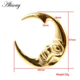 316L Stainless Steel Moon Human Face Ear Weights Plug