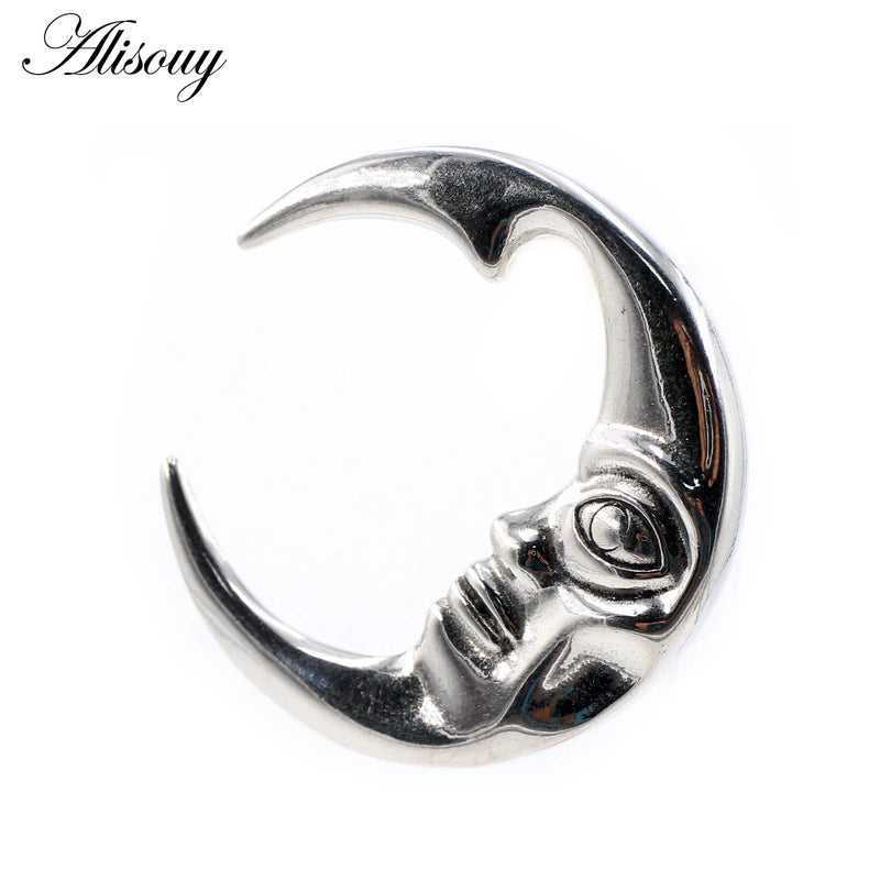 316L Stainless Steel Moon Human Face Ear Weights Plug