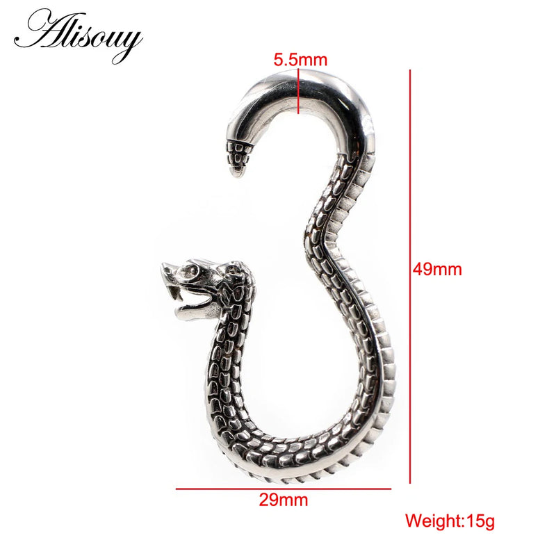 316L Stainless Steel Snake Hook Ear Weights Expander Stretcher Plugs