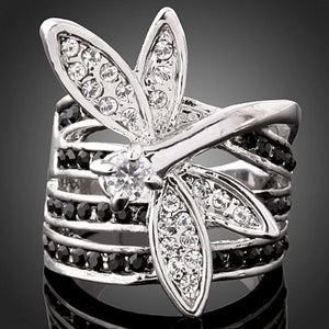 Dragonfly Crystal Ring for Women