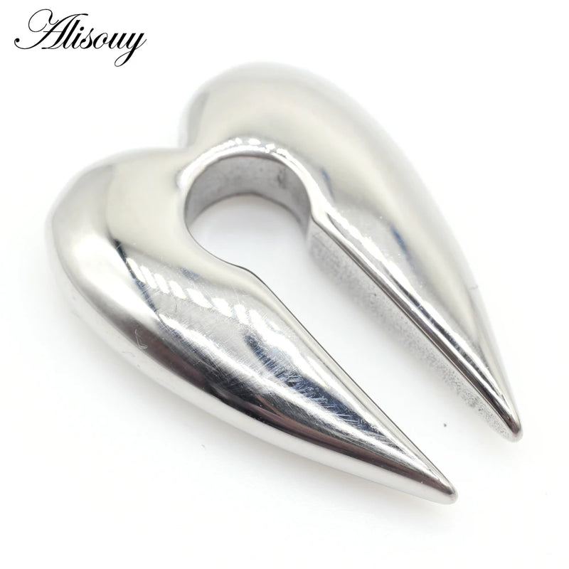 Stainless Steel Ear Weight Piercing Plugs Earrings Gauge Ear Dangler Tunnel