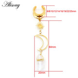 Natural Stone Ear Weights Stainless Steel Saddle Piercing Jewelry