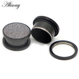 Glitter Frosted Rose Ear Plug Flesh Gauges Body Jewelry
