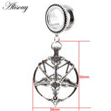 Gothic Stainless Steel Goat Head Ear Plugs Tunnels Expander Stretcher