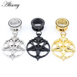 Gothic Stainless Steel Goat Head Ear Plugs Tunnels Expander Stretcher