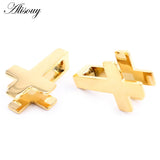 Stainless Steel Cross Ear Weight Hanger Expander Plugs Gauges Piercing Jewelry