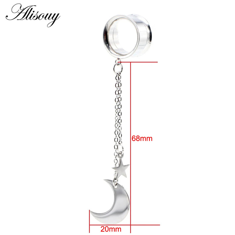 1PC Stainless Steel Ear Plugs Tunnel Expander Stretcher Gauges Earring