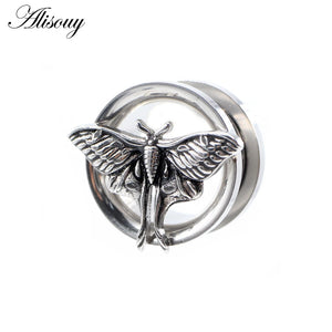 Stainless Steel Butterfly Ear Tunnels Flesh Expanders Earrings Piercing