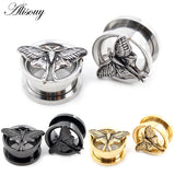 Stainless Steel Butterfly Ear Tunnels Flesh Expanders Earrings Piercing