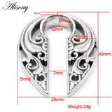 Stainless Steel Retro Pattern Ear Weights Expander Plugs Body Piercing Jewelry