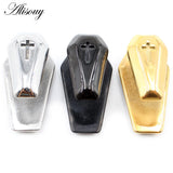 Stainless Steel Cross Coffin Ear Weights Plugs Gauges