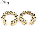 Stainless Steel Enamel Round Ear Weight Expander Stretcher Plugs Gauges