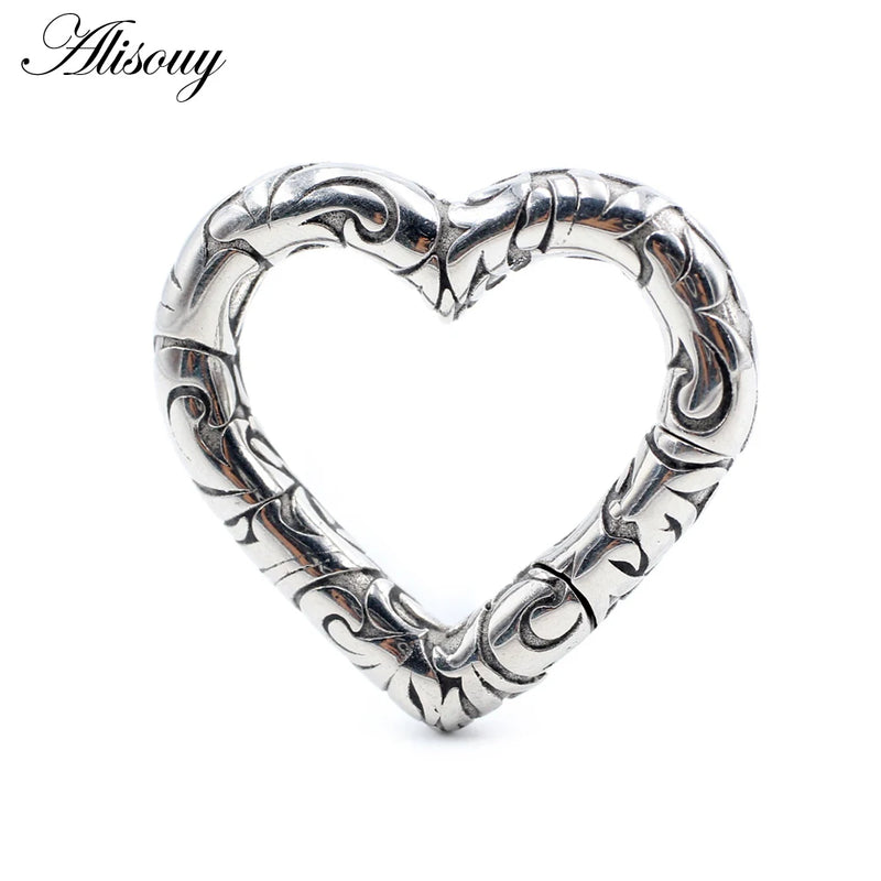 1PC Stainless Steel Heart Love Ear Weights Hanger Expander Stretcher Plugs