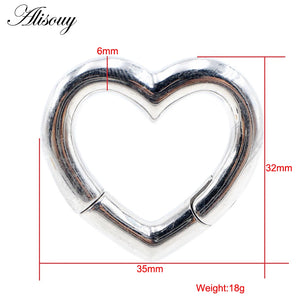 Stainless Steel Heart Ear Weights Hanger Expander Plugs Gauges Earrings