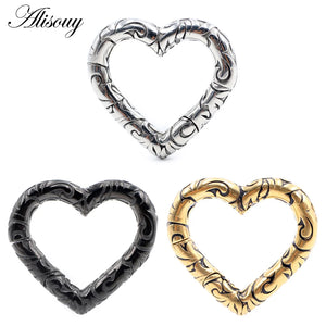 1PC Stainless Steel Heart Love Ear Weights Hanger Expander Stretcher Plugs