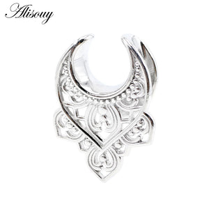 Stainless Steel Flower Petal Ear Tunnel Plugs Gauges