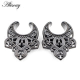 Stainless Steel Flower Petal Ear Tunnel Plugs Gauges