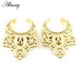 Stainless Steel Flower Petal Ear Tunnel Plugs Gauges
