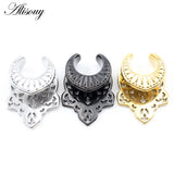 Stainless Steel Flower Petal Ear Tunnel Plugs Gauges