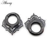 Stainless Steel Hollow Lace Magnetic Ear Weights Expander Plug Gauges