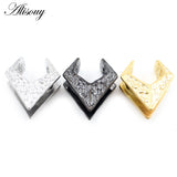Stainless Steel Rhombus Saddle Ear Tunnel Plugs Expander Gauges Piercing Jewelry