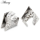Stainless Steel Rhombus Saddle Ear Tunnel Plugs Expander Gauges Piercing Jewelry