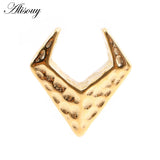 Stainless Steel Rhombus Saddle Ear Tunnel Plugs Expander Gauges Piercing Jewelry