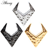 Stainless Steel Rhombus Saddle Ear Tunnel Plugs Expander Gauges Piercing Jewelry