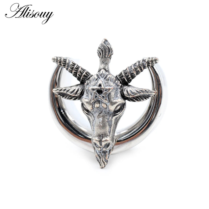 Stainless Steel Sheep Snake Eye Semicircle Saddle Ear Tunnel Plugs