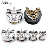 Stainless Steel Sheep Snake Eye Semicircle Saddle Ear Tunnel Plugs