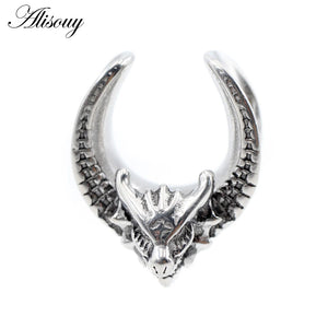 Dragon Head Saddle Ear Tunnel Plug Expander Stretcher Gauges Earrings