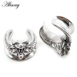 Dragon Head Saddle Ear Tunnel Plug Expander Stretcher Gauges Earrings