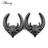 Dragon Head Saddle Ear Tunnel Plug Expander Stretcher Gauges Earrings
