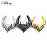 Dragon Head Saddle Ear Tunnel Plug Expander Stretcher Gauges Earrings