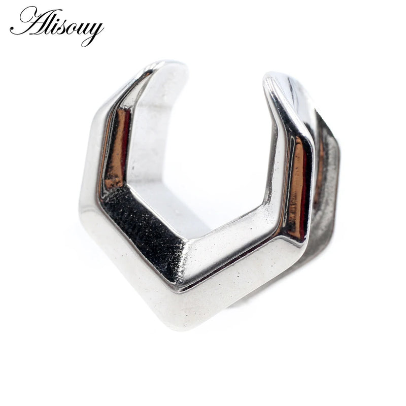 1pc Hexagon Saddle Ear Tunnel Plug Expander Stretcher Gauges Earrings