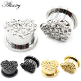 1pc 8-16mm Heart Skull Thread Ear Tunnels Plug Flesh Expander Gauges