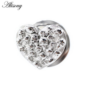 1pc 8-16mm Heart Skull Thread Ear Tunnels Plug Flesh Expander Gauges
